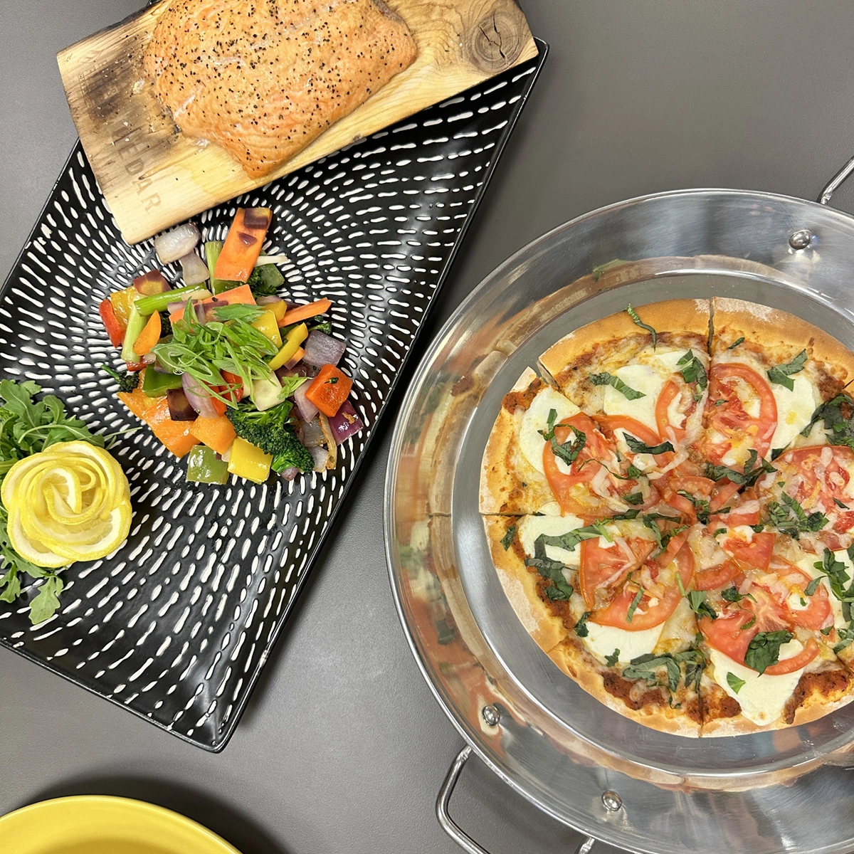 Salmon and Margherita Pizza | Chef-Driven School Lunches Students will Love | ChefAdvantage